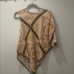 Marcella Asymmetric Pink Chain-Print Women’s Top
